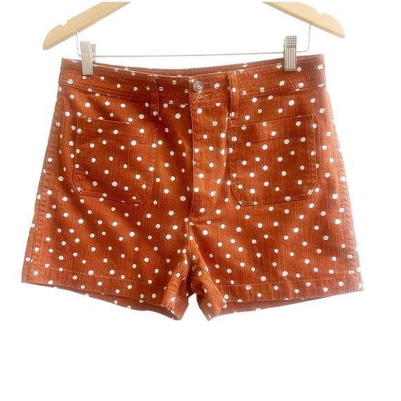 Madewell Emmett Patch Pocket Shorts in Inkspot Dots Size 29 NWOT Brown - Picture 2 of 7